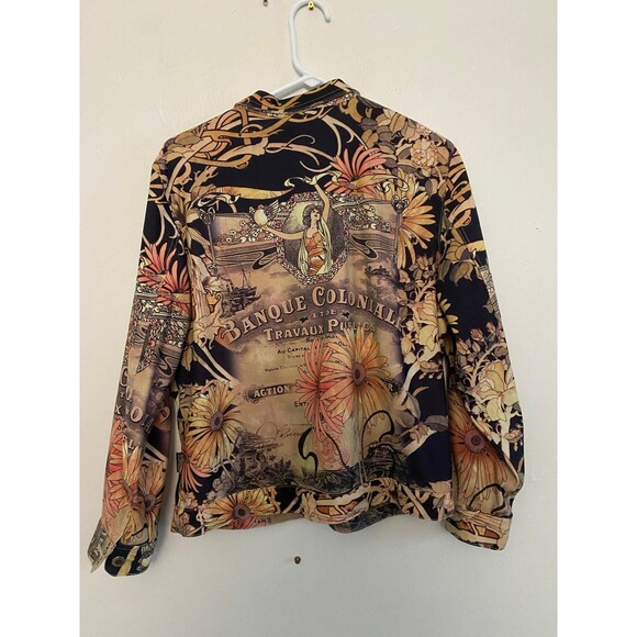 Vintage Impulse California Colorful Banque Coloniale Button Down Jacket 2XL - Picture 6 of 8